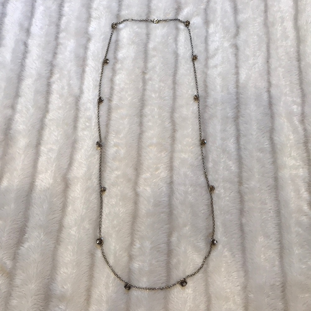 Anthropologie bronze rose rhinestone necklace